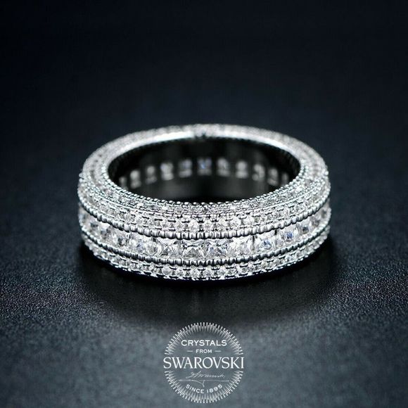 18K White Gold Swarovski Eternity ring